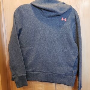 Under Armour Charcoal Hoodie with Pink Emblem
